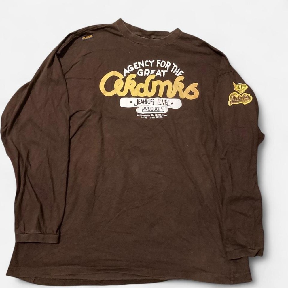 Akademiks vintage 00s brown‎ graphic longsleeve tee baggy size 3XL/26